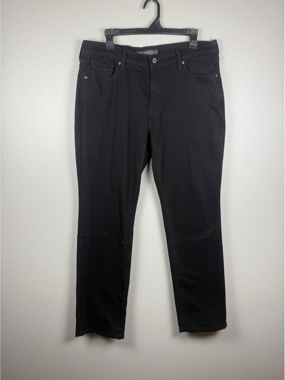 Levi’s 505 Straight Leg Jeans Women’s Black Stretch Denim 34x32 Classic Mid Rise